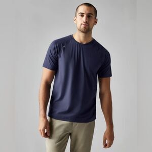 XL Rhône tee shirt casual and workout athletic shirt in navy blue